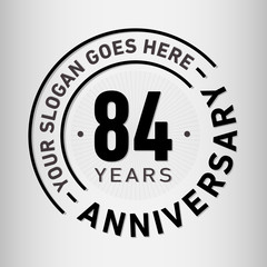 84 years anniversary logo template. Eighty-four years celebrating logotype. Vector and illustration.