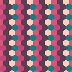 Seamless geometric wallpaper. Mosaic template pattern made of hexagons. For any design purposes.