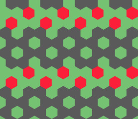 Colorful seamless pattern with hexagons. Low poly honeycomb geometric background.