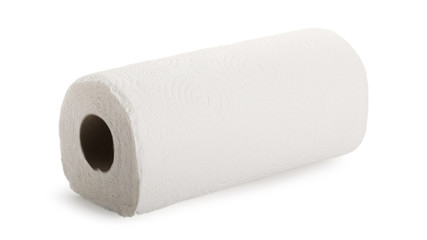 Rolls of paper towels isolated on white background with clipping path.