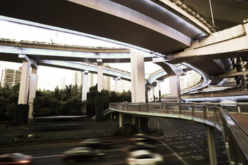 City road overpass viaduct bridge of night scene