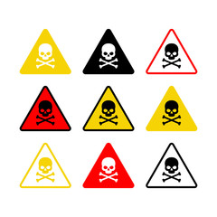 Danger warning attention icon. Vector illustration.