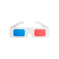 3D glasses vector illustration of flat. A pair of 3D glasses. Isolaited on white background.