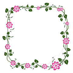 square floral frame for background and design