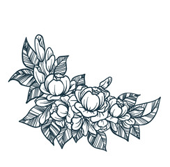 Hand drawn vector illustration - a wreath of laurel vintage. For wedding invitations, greeting cards, quotes, blogs, posters, and more.