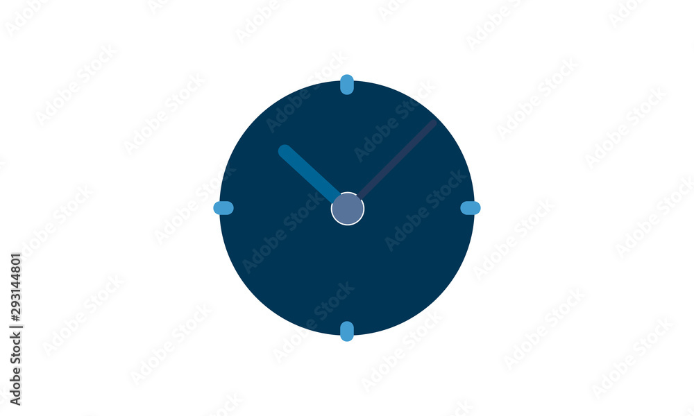 Poster clock icon for timekeeping and scheduling