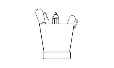 Stationery holder icon for office supplies