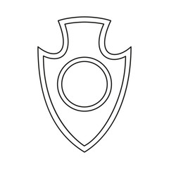 Line art black and white shield