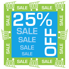 Discount Twenty Five Percent Off Green Blue Sale Square 