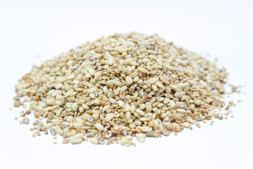 Bulgur. Durum wheat. Healthy lifestyle concept. Isolated on a white background.
