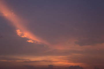 beautiful sunset in sunday morning