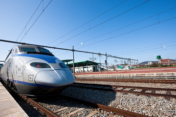 It is a high-speed train in Korea.