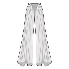 Pants fashion flat sketch template