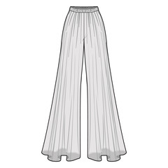 Pants fashion flat sketch template