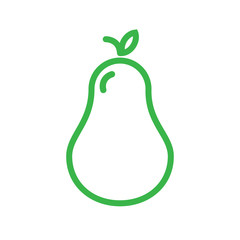 Green pear line icon - vector.