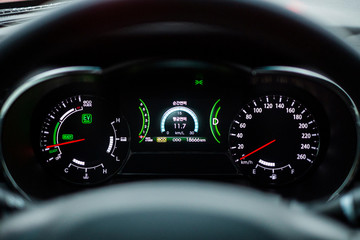 Electric car dashboard.