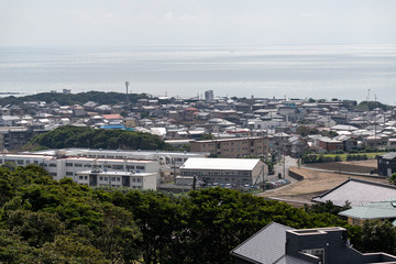 Fototapeta na wymiar 地球の丸く見える丘展望館からの眺望　千葉県銚子市