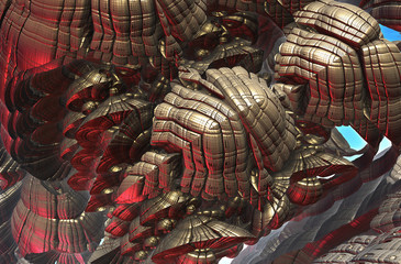 Fractal 3D background, abstract 3D illustration, element for design