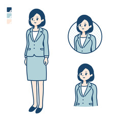 Fototapeta premium simple suit business woman_Face sideway