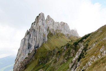 Great hiking spot at Saxer Lücke in Switzerland. The most beautiful place near Hoher Kasten....