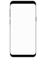 Realistic phone with white screen.  Vector graphic.