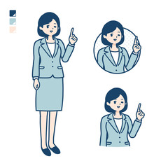 simple suit business woman_pointing hand sign