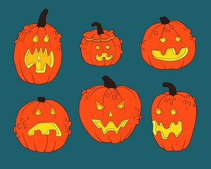 Cartoon halloween pumpkin.