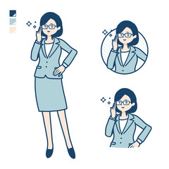 Fototapeta premium simple suit business woman_Wearing glasses