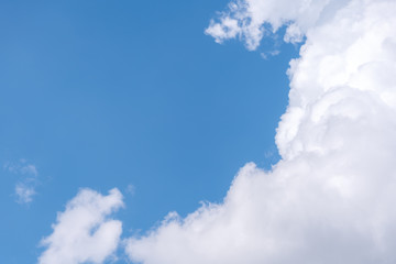 Beautiful cirrus clouds on blue sky on a sunny day background texture