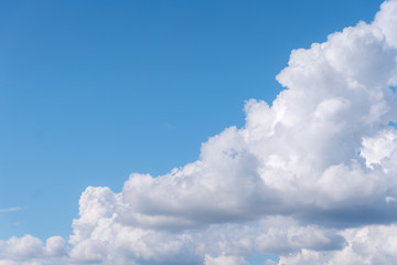 Beautiful cirrus clouds on blue sky on a sunny day background texture