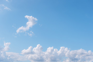 Beautiful cirrus clouds on blue sky on a sunny day background texture