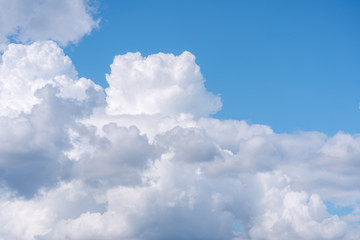 Beautiful cirrus clouds on blue sky on a sunny day background texture
