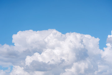 Beautiful cirrus clouds on blue sky on a sunny day background texture