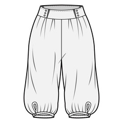 Pants fashion flat sketch template