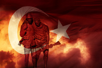 anniversary and celebration of founding Turkish republic and victory - obrazy, fototapety, plakaty