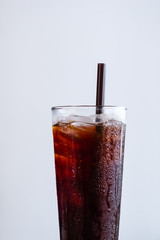 Ice coffee americano in a glass