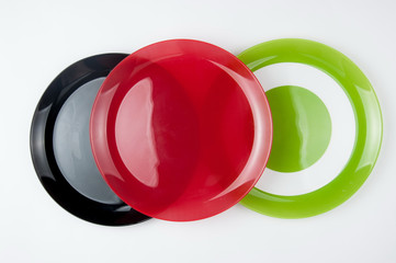 Color plates isolated on white background