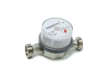 water meter isolated white background