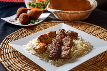 Mediterrean Kabobs on Rice