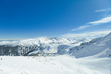 Fototapeta na wymiar Pirin mountains in winter in Bulgaria