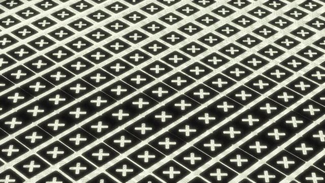 Seamless loop. Waving cross shapes. Isometric projection.