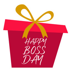 Happy boss day, red gift, illustration