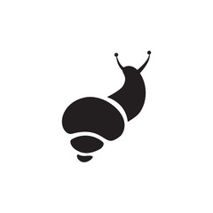 Cute black hand drawn snail for design and decoration