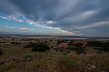 nature landscape with mountains with sunset