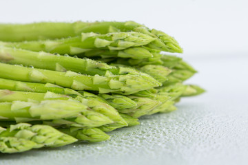Asparagus and white background