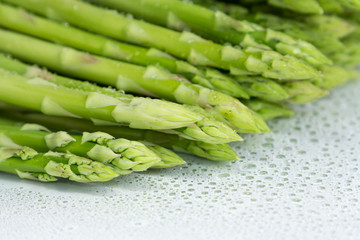 Asparagus and white background