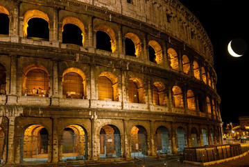 Fototapeta premium The Colosseum at moon night. Rome. Italy