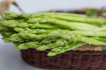Asparagus and white background