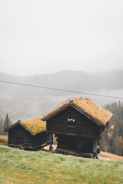 old house in the mountains of norway stabbur