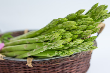 Asparagus and white background